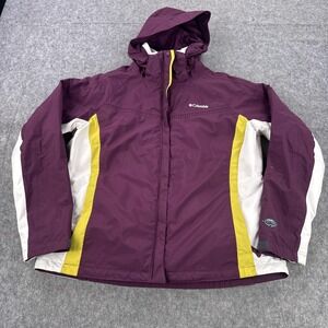 Columbia 3-in-1 Jacket Womens Medium Purple Omni-Tech Hooded Omni-Shield Ski